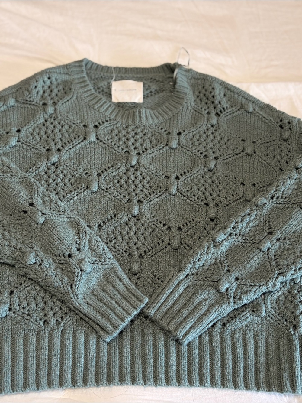 Lucky Brand Textured Crewneck Sweater - Seafoam